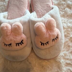 Source Unknown Pink and White Bunny Kids Slippers